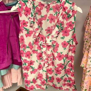 Lilly Pulitzer Silky Ruffled Tank Large